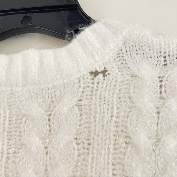 NEW! For Love and Lemons Billie cable knit cropped cardigan sweater 26301 - Picture 5 of 9